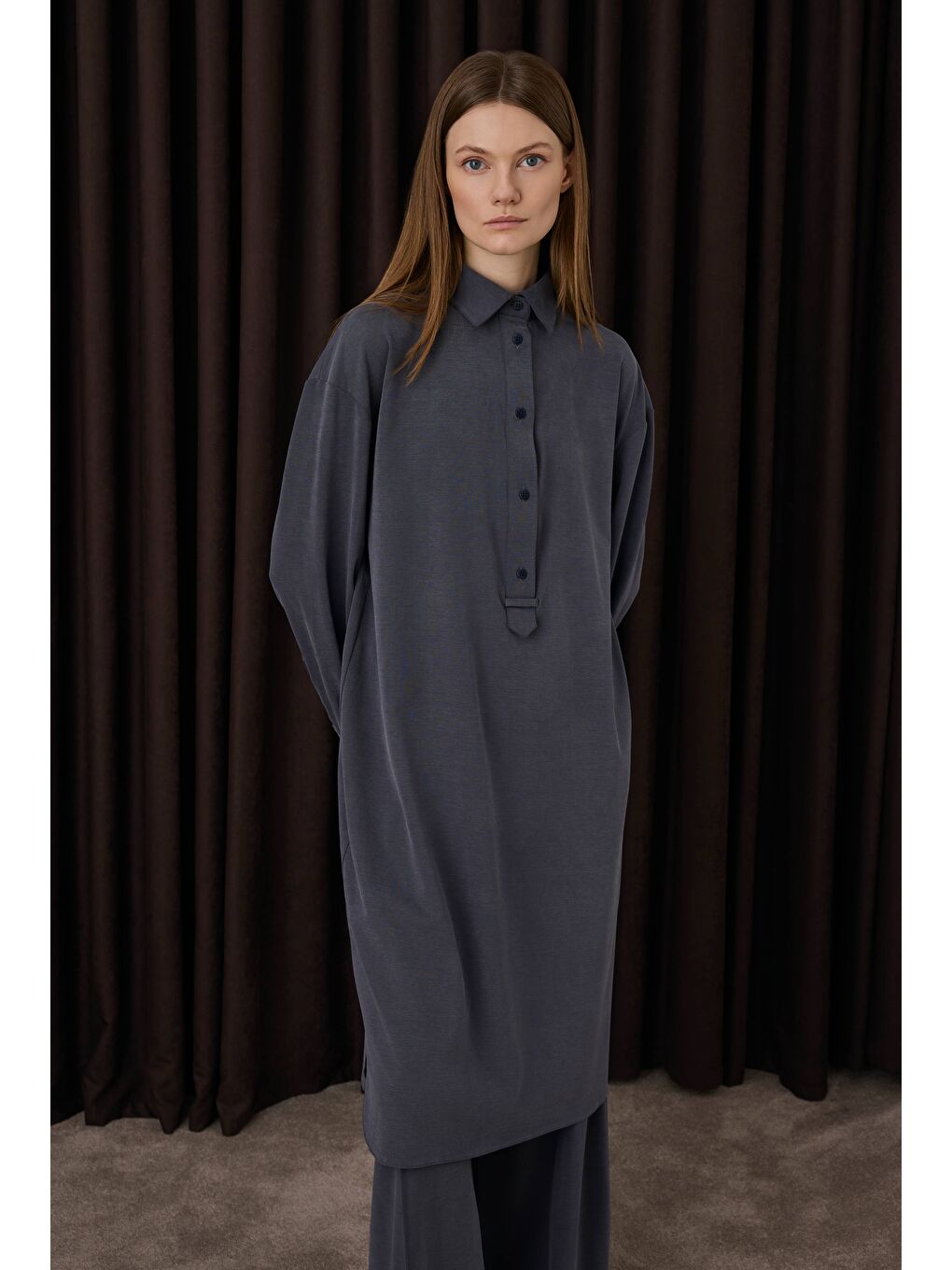 Modal Efektli Takım Lacivert-2