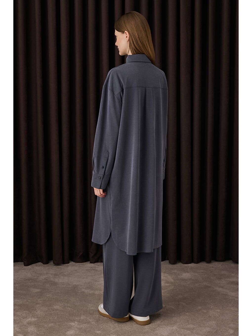 Modal Efektli Takım Lacivert-3