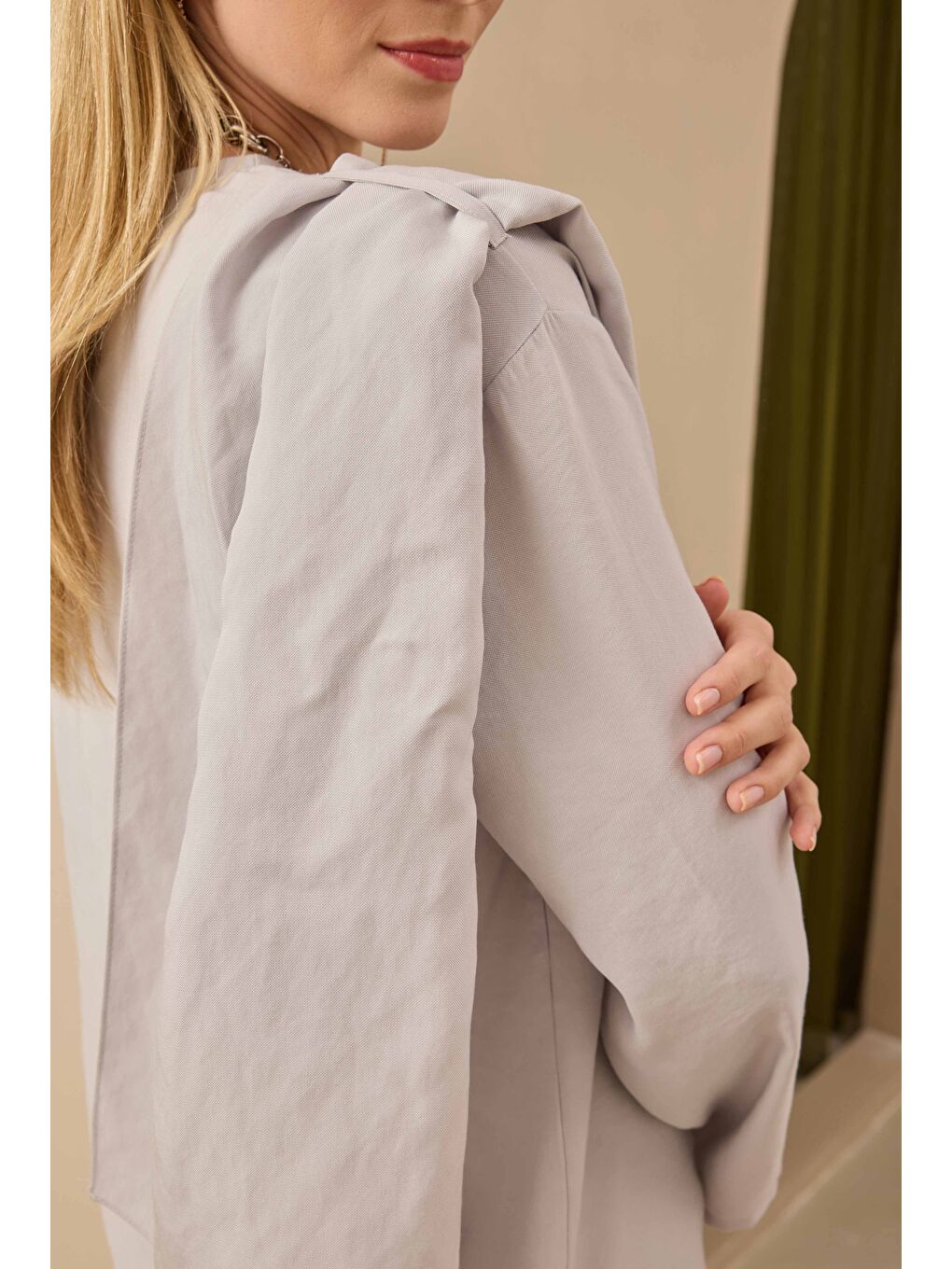 Şal Yaka Modal Takım Soft Gri-2