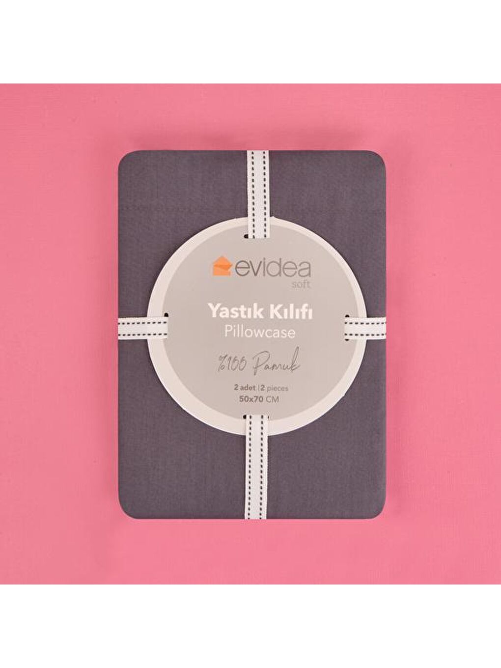 Evidea Soft Oxford 2'li Yastık Kılıfı - Antrasit - 50x70 cm - 1