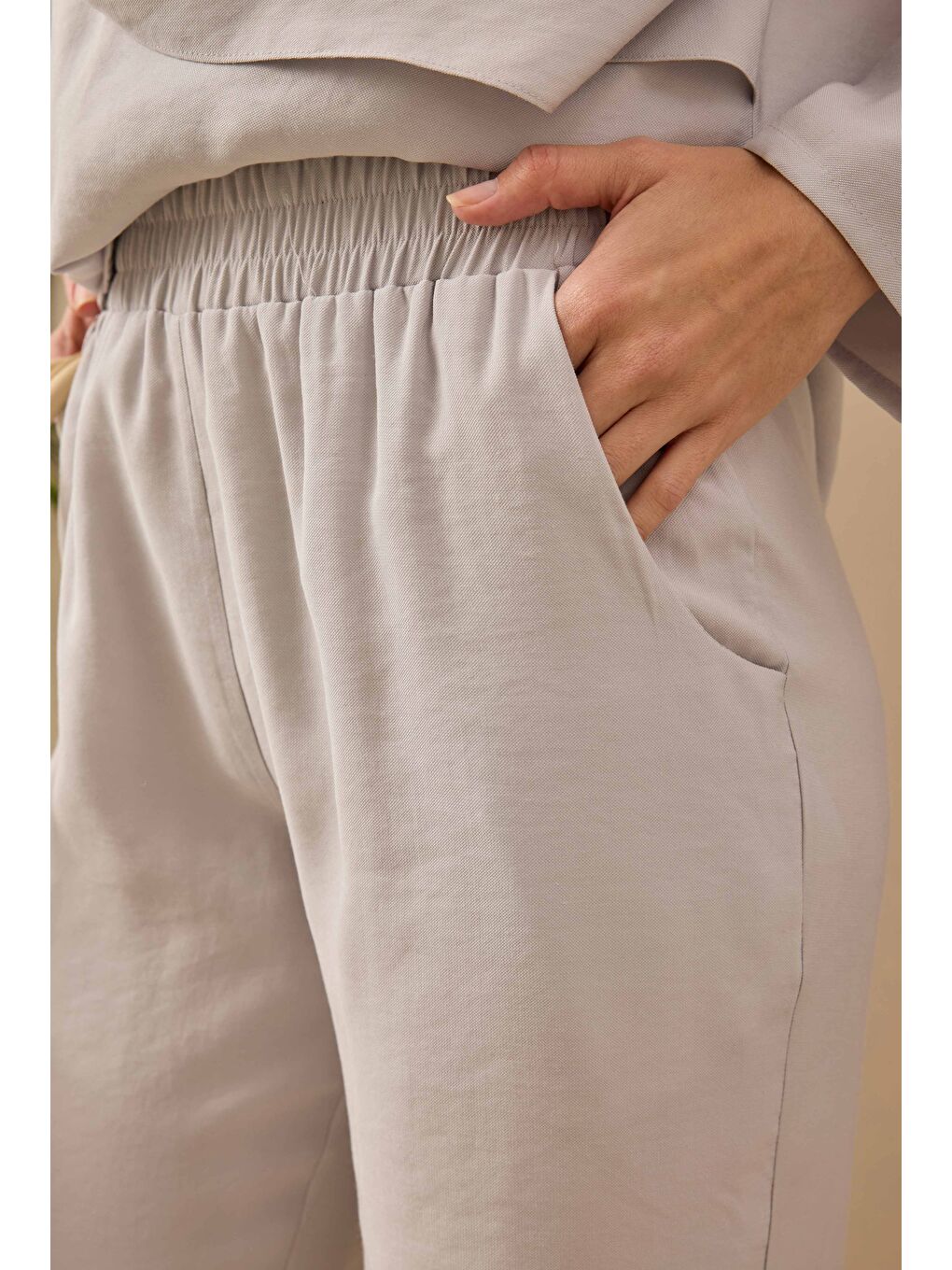 Şal Yaka Modal Takım Soft Gri-3