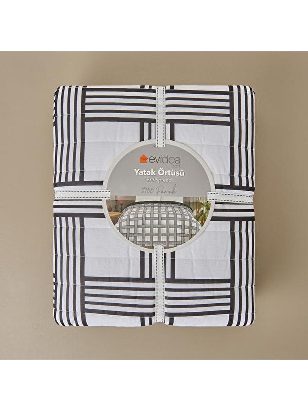 Soft Kareli Çift Kişilik Yatak Örtüsü - Beyaz - 200x230 cm-1