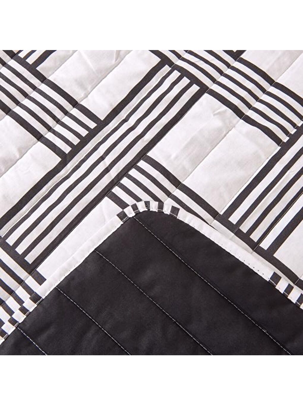 Soft Kareli Çift Kişilik Yatak Örtüsü - Beyaz - 200x230 cm-2