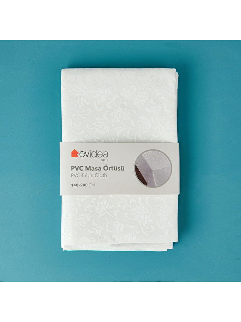 Evidea Soft Lunaria Pvc Masa Örtüsü - Beyaz - 140x200 cm