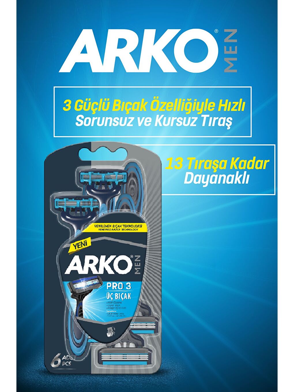 Arko Men Men T3 18 Adet 3 Bıçaklı Tıraş Bıçağı - 1