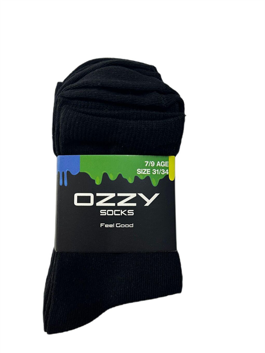 OZZY SOCKS Siyah 5 Çift Siyah Renkli Pamuklu Çocuk Uzun Soket Çorap