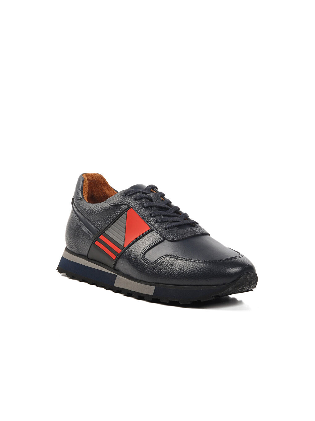 Lacivert Kırmızı Hakiki Deri Erkek Casual Ayakkabı Premium 130 M-2