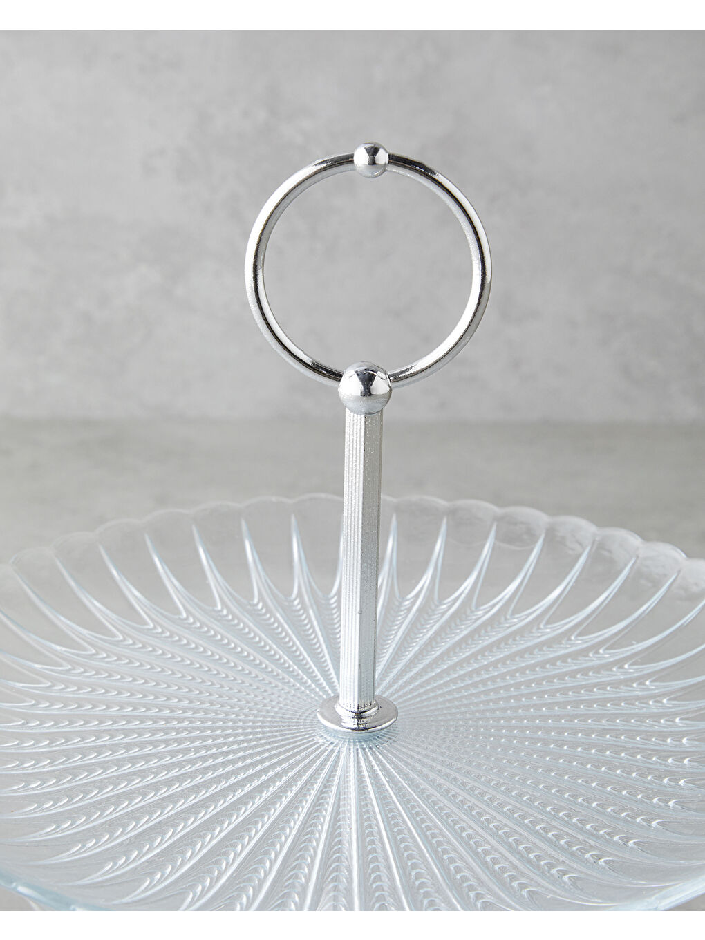 Renksiz Louise Cam Katlı Servis 21+28 cm Şeffaf-1