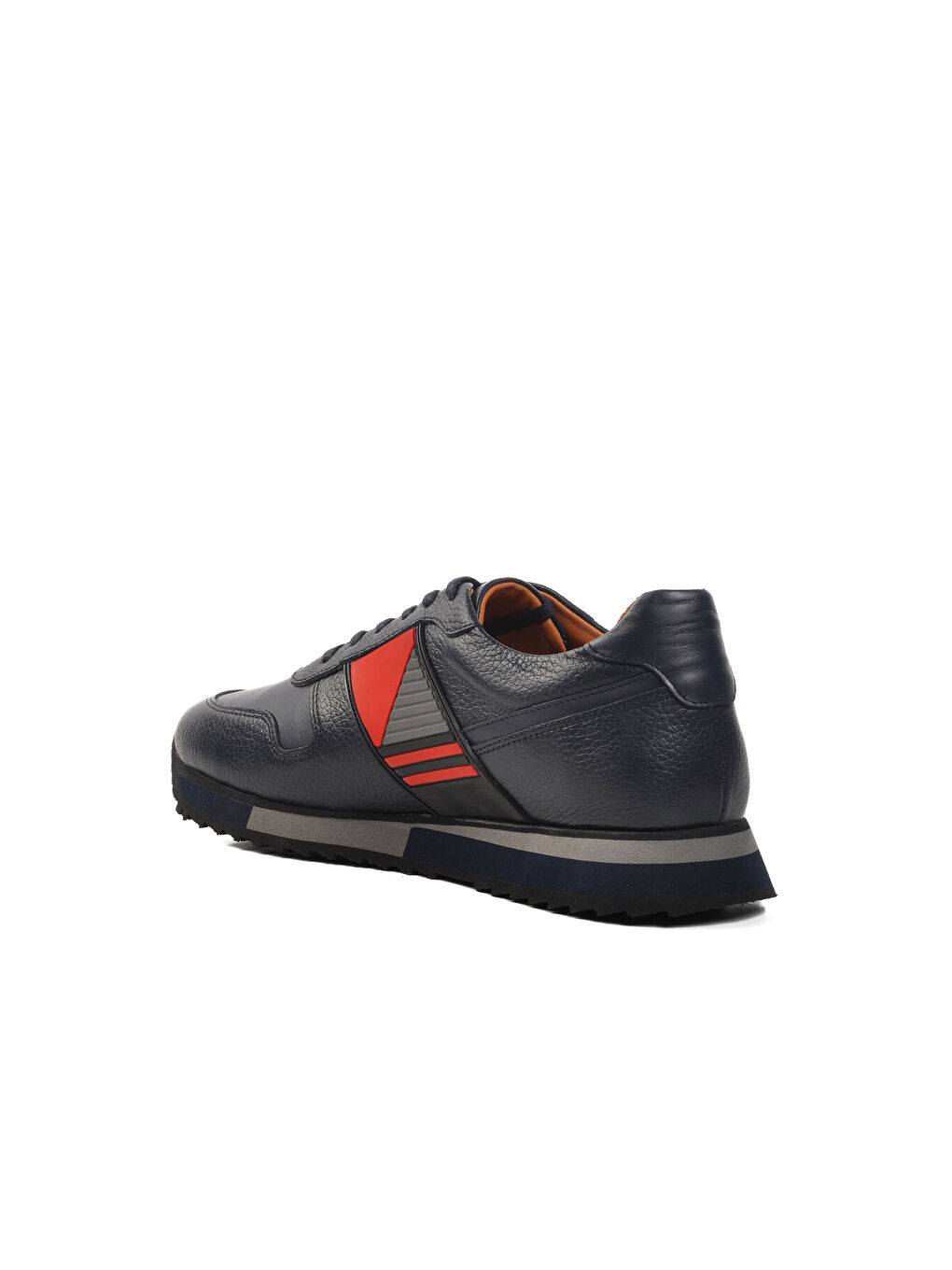 Lacivert Kırmızı Hakiki Deri Erkek Casual Ayakkabı Premium 130 M-3