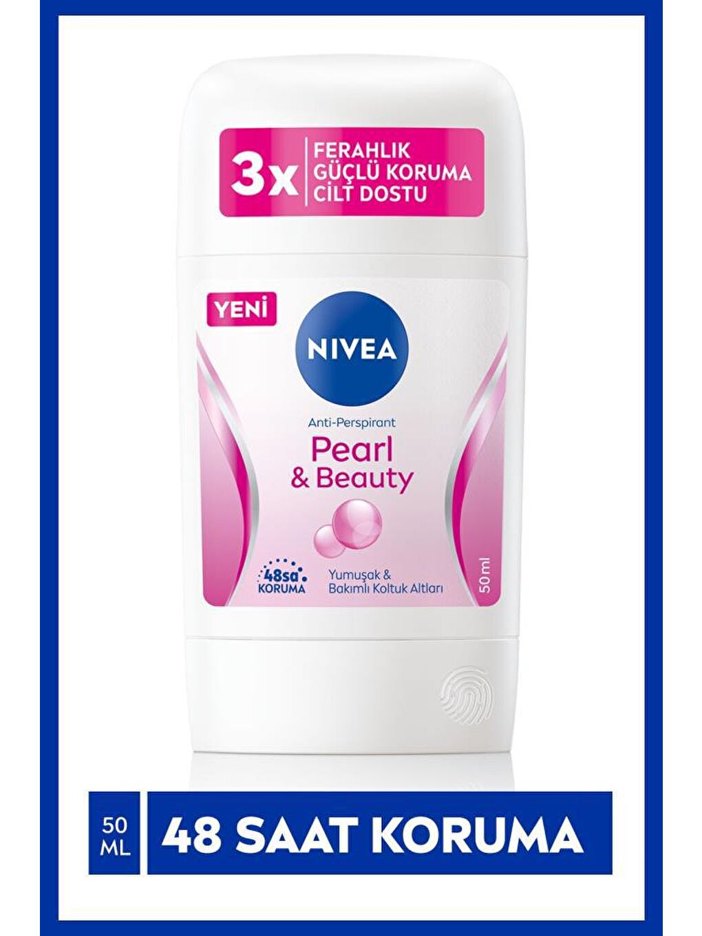 NIVEA Şeffaf Kadın Stick Deodorant Pearl&Beauty, 48 Saat Anti-Perspirant Koruma 50 ml