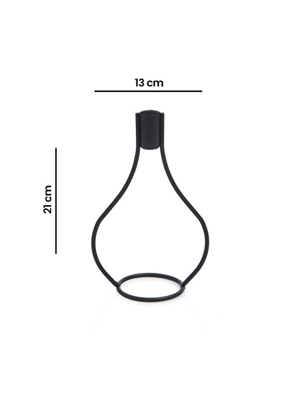 Dekoratif Vazo Şamdan - Siyah - 21x13x8 cm-3