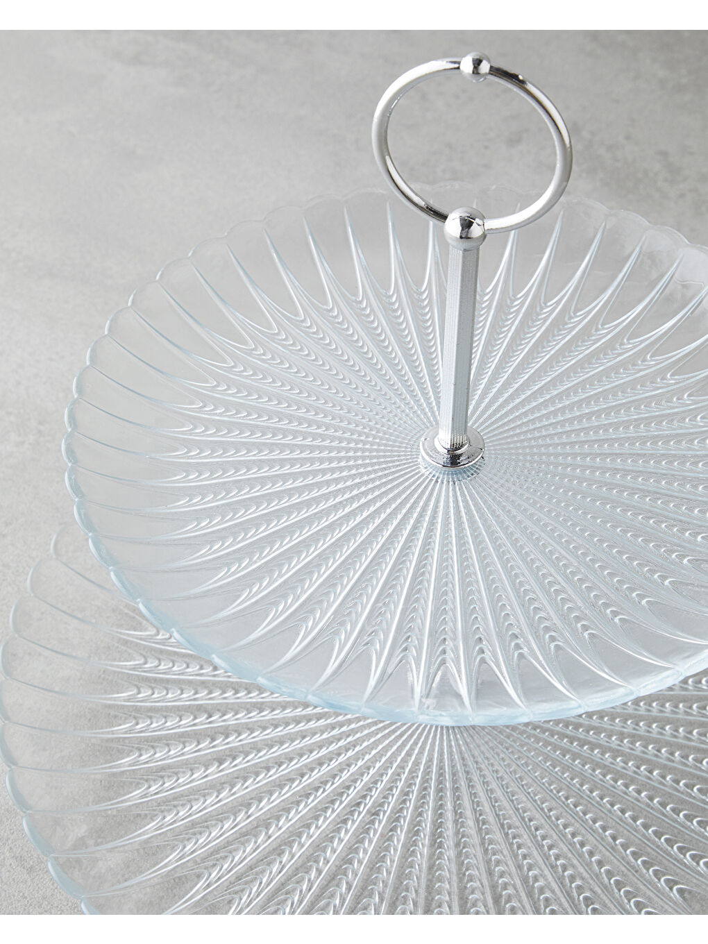 Renksiz Louise Cam Katlı Servis 21+28 cm Şeffaf-2