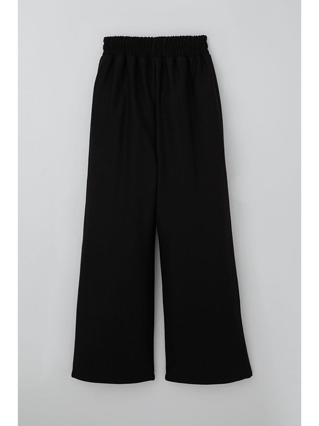 Kız Çocuk Eşofman Altı Simli B Harfi Armalı Bağcık Aksesuarlı Siyah (8-14 Yaş)-1