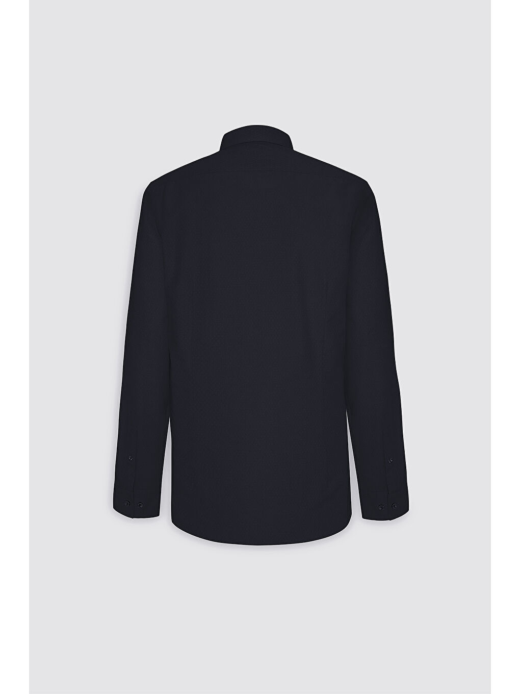 Erkek Siyah Slim Fit Dar Kesim Klasik Yaka Pamuklu Armürlü Gömlek-1