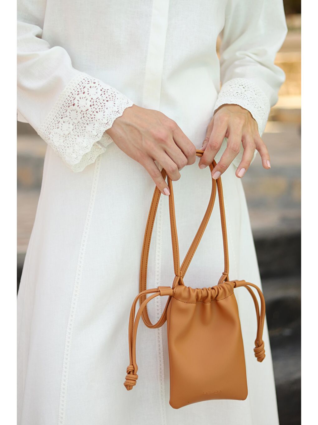 Güpürlü Keten Etekli Takım Ekru-4