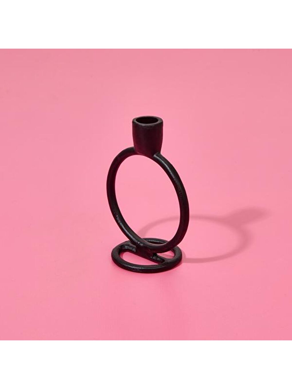 Circle Şamdan - Siyah - 11,5x7,5x15 cm-1