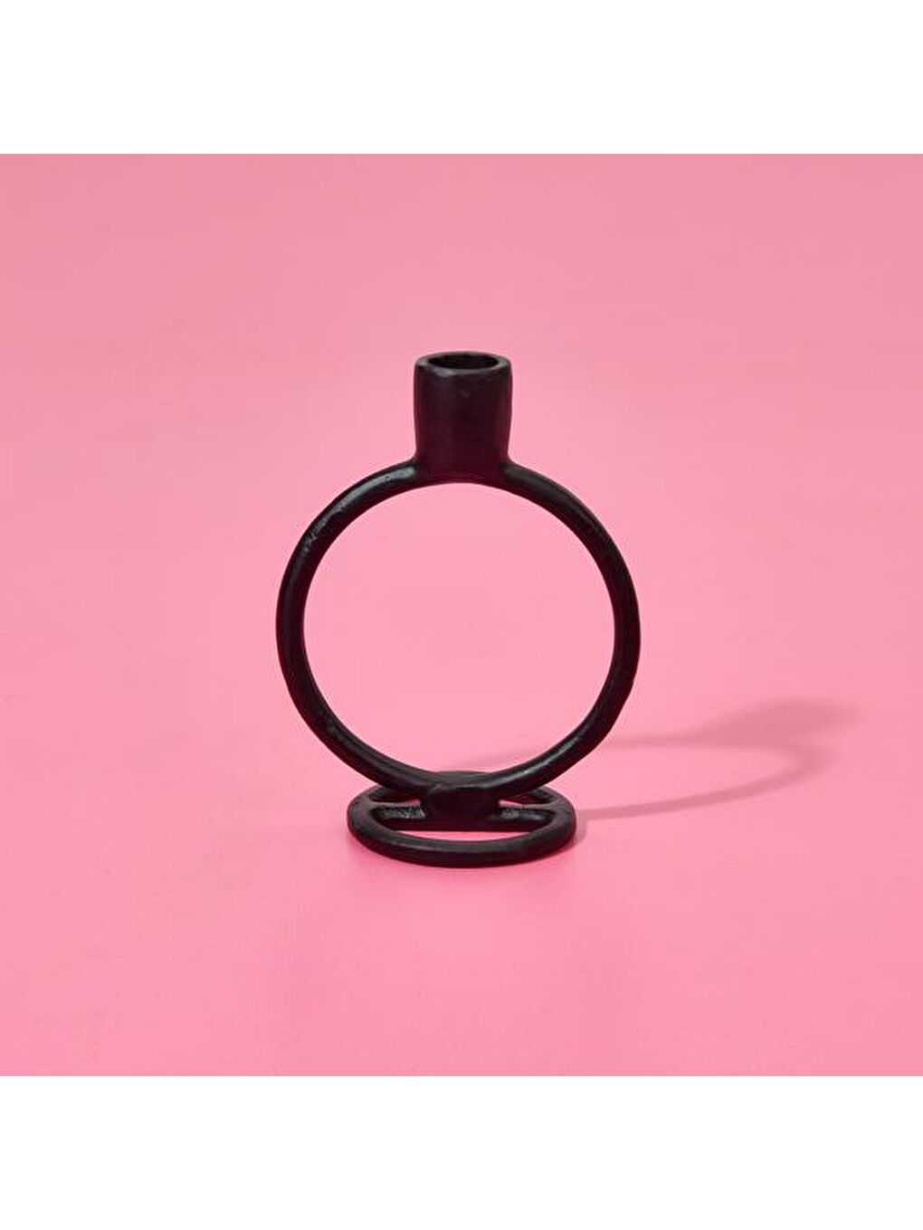 Circle Şamdan - Siyah - 11,5x7,5x15 cm-2