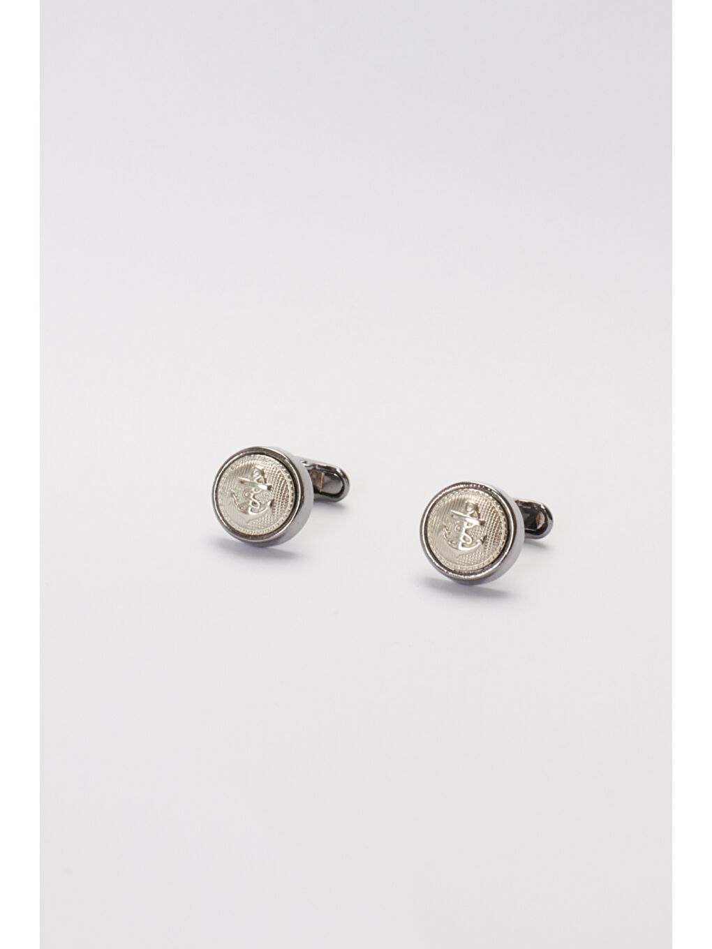 Erkek Gri Düz Gri Klasik Kol Düğmesi-1