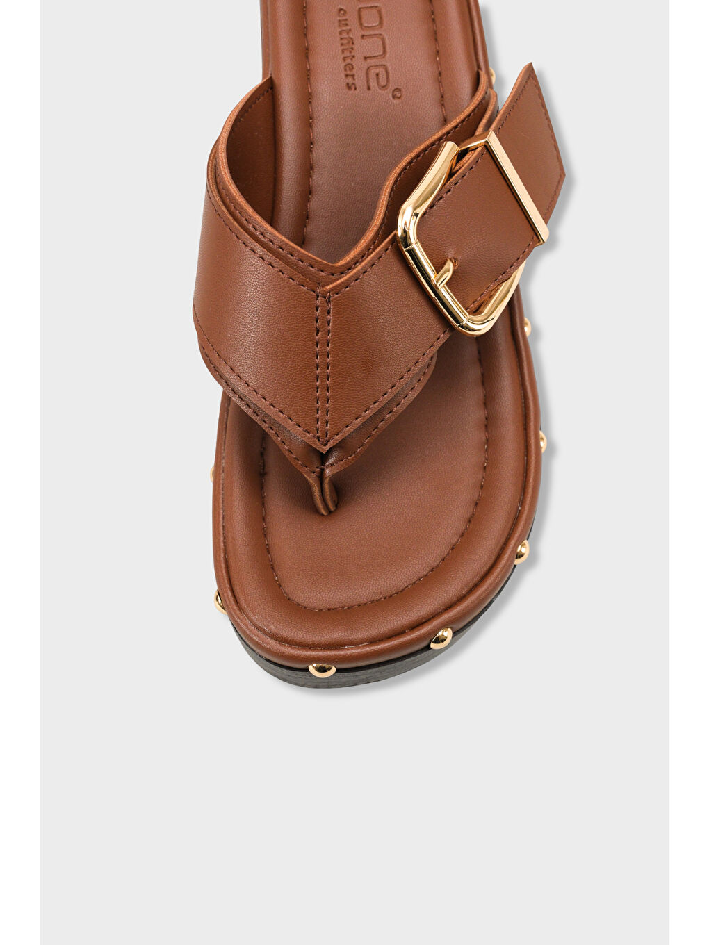 Kahverengi Kristi Dolgu Topuk Parmak Arası Terlik Kadın-2