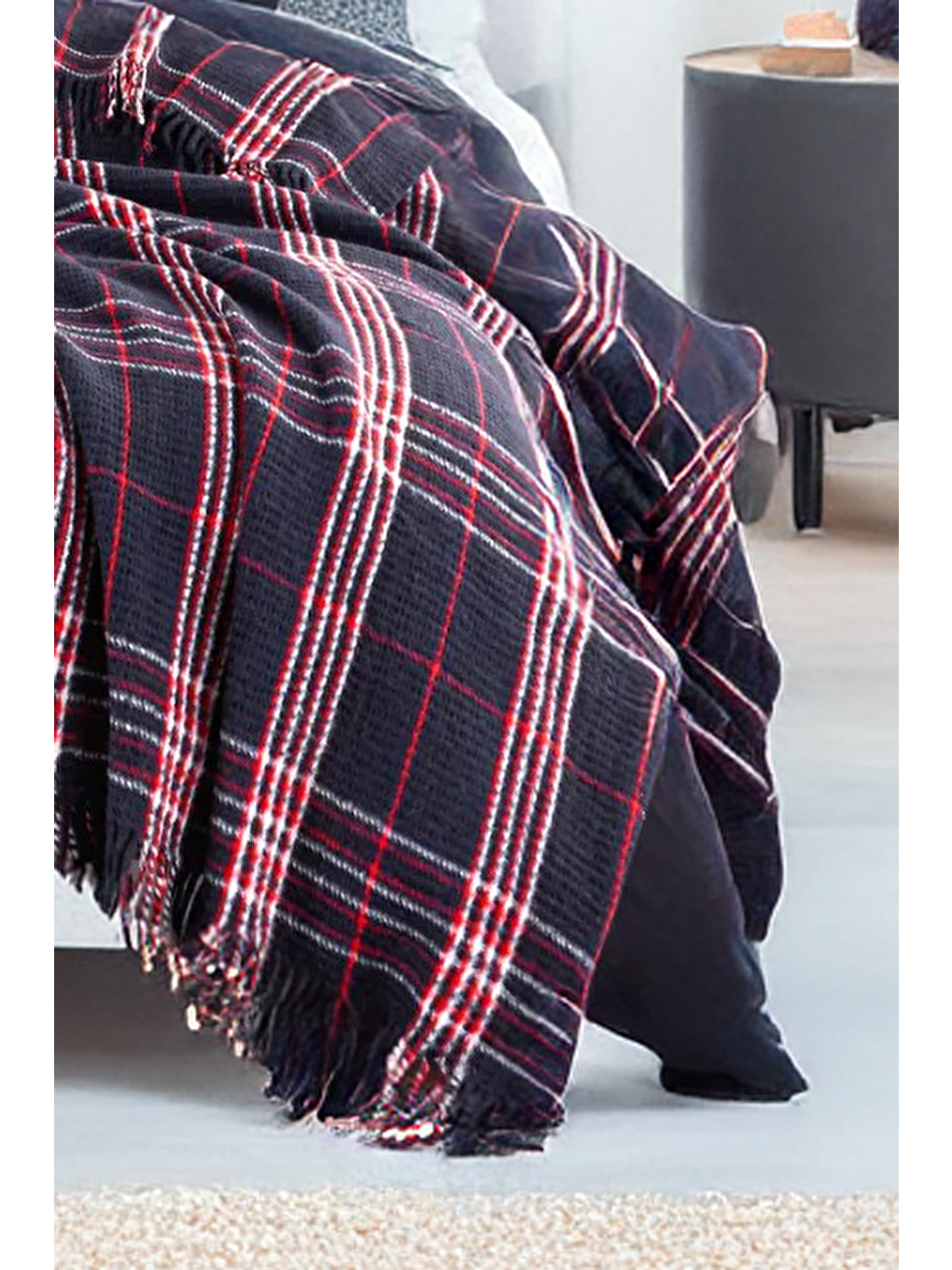 Battaniye Pamuklu Tek Kişilik Warm Soft Lacivert-2