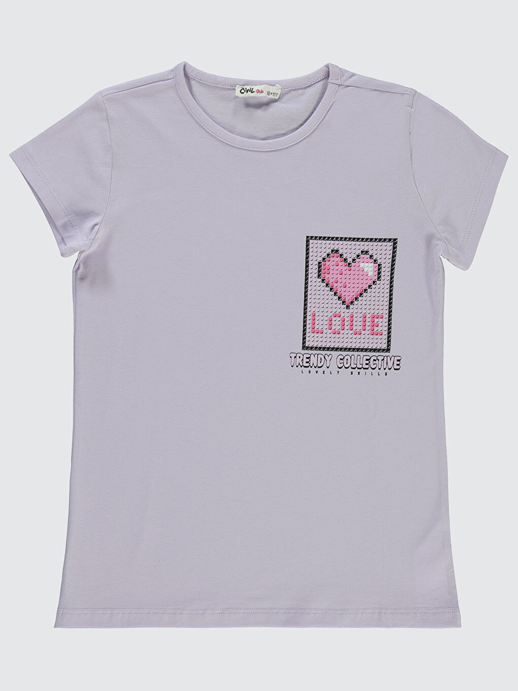Mor Girls Kız Çocuk Tişört 10-13 Yaş Nazik Lavanta