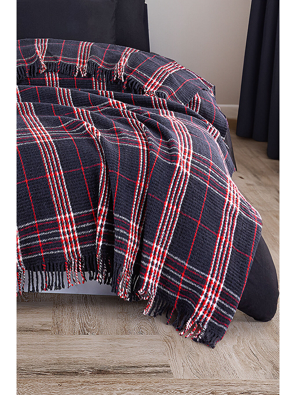 Battaniye Pamuklu Tek Kişilik Warm Soft Lacivert-4