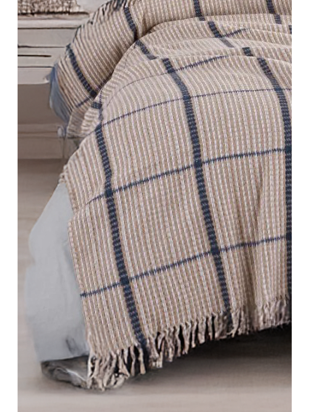 Battaniye Pamuklu Tek Kişilik Warm Soft Bej-1