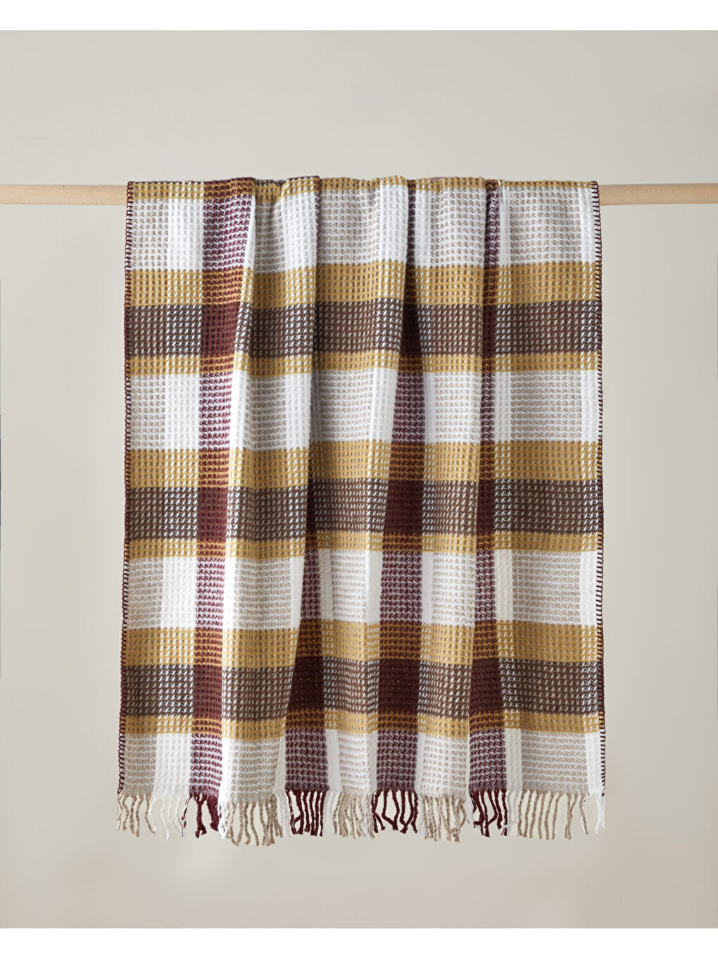 Beyaz Olive Koltuk Şalı 130x170 cm Multicolor