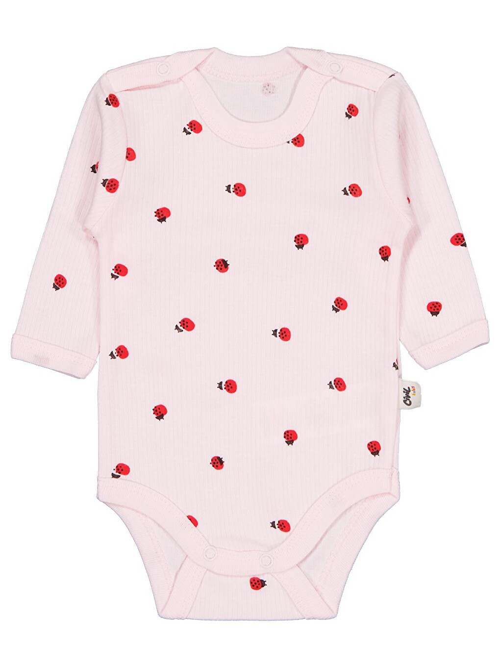 Baby Uğur Böceği Empirme 0-48 Ay Çıtçıtlı Badi - Pembe