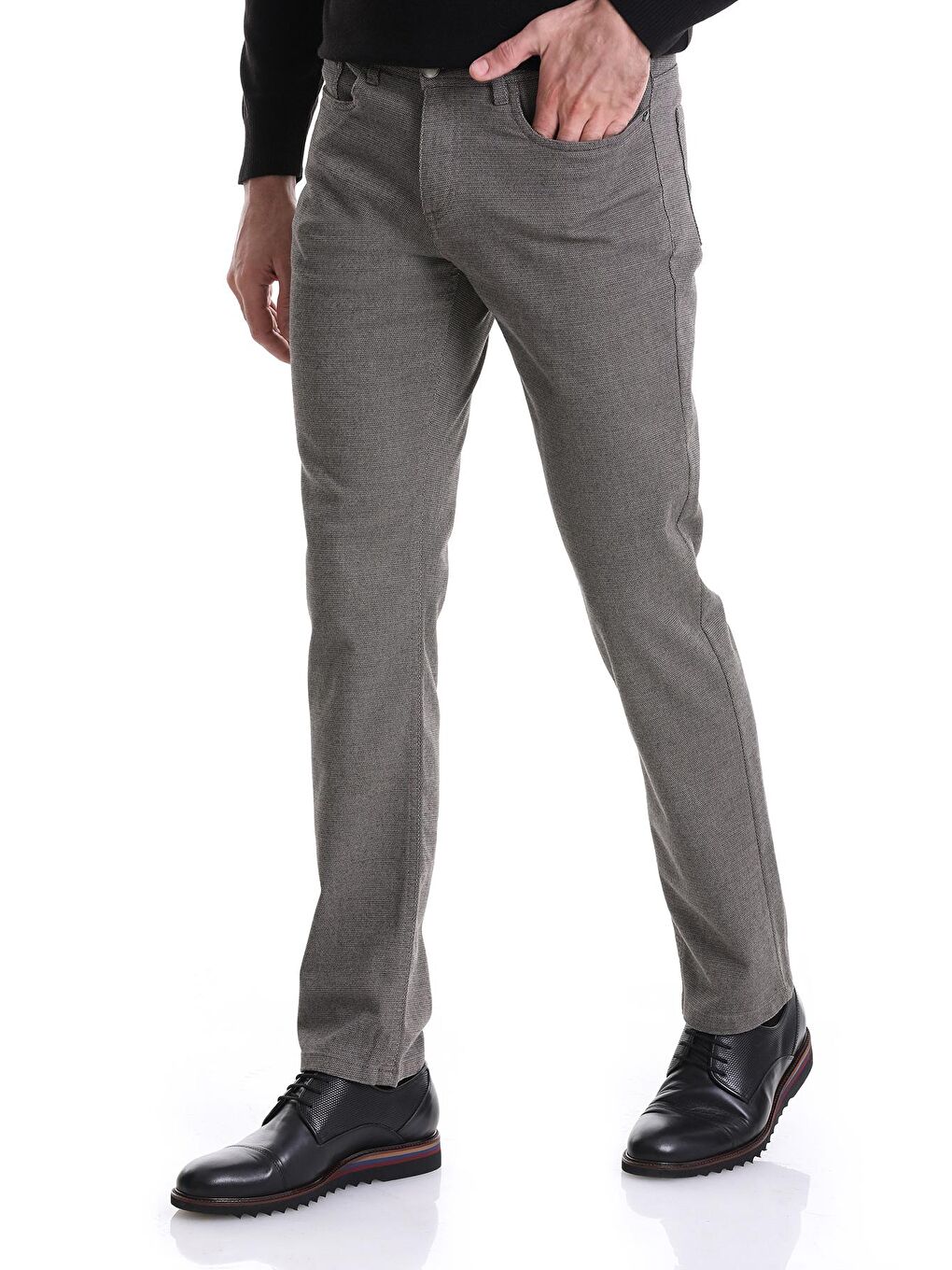 Bej Vizon Regular Fit Düz 5 Cep Pamuklu Jean Pantolon-2