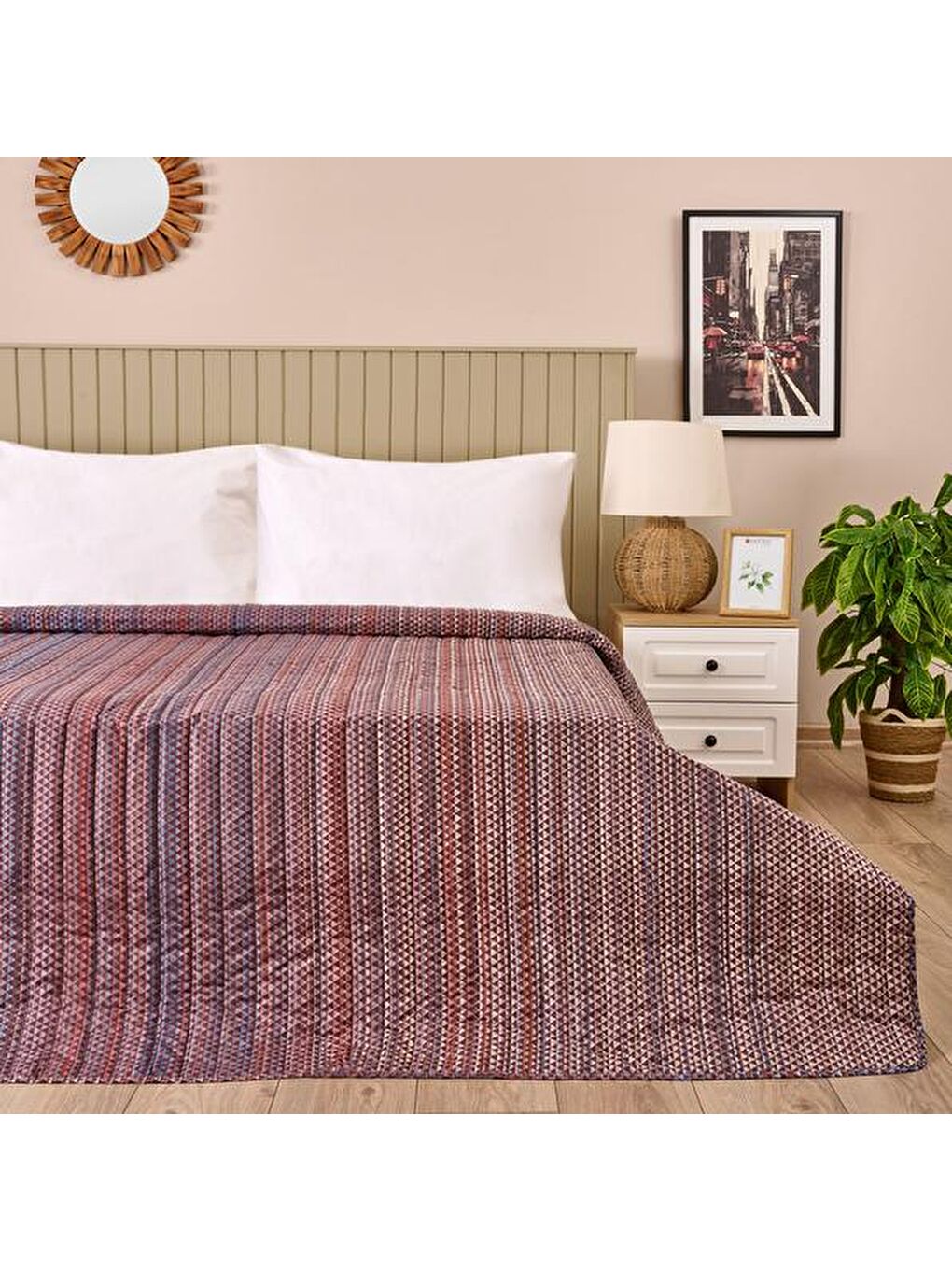 Karışık Soft Mina Çift Kişilik Yatak Örtüsü - Renkli - 200x230 cm