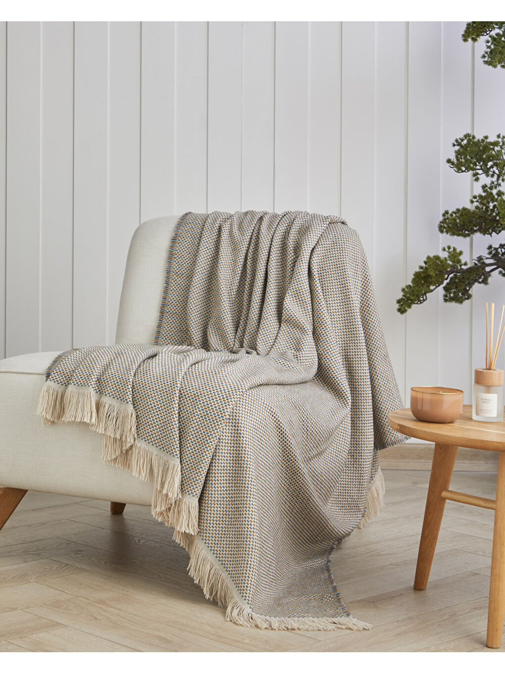 Vintage Paisley Koltuk Şalı 140x170 cm Yeşil-1