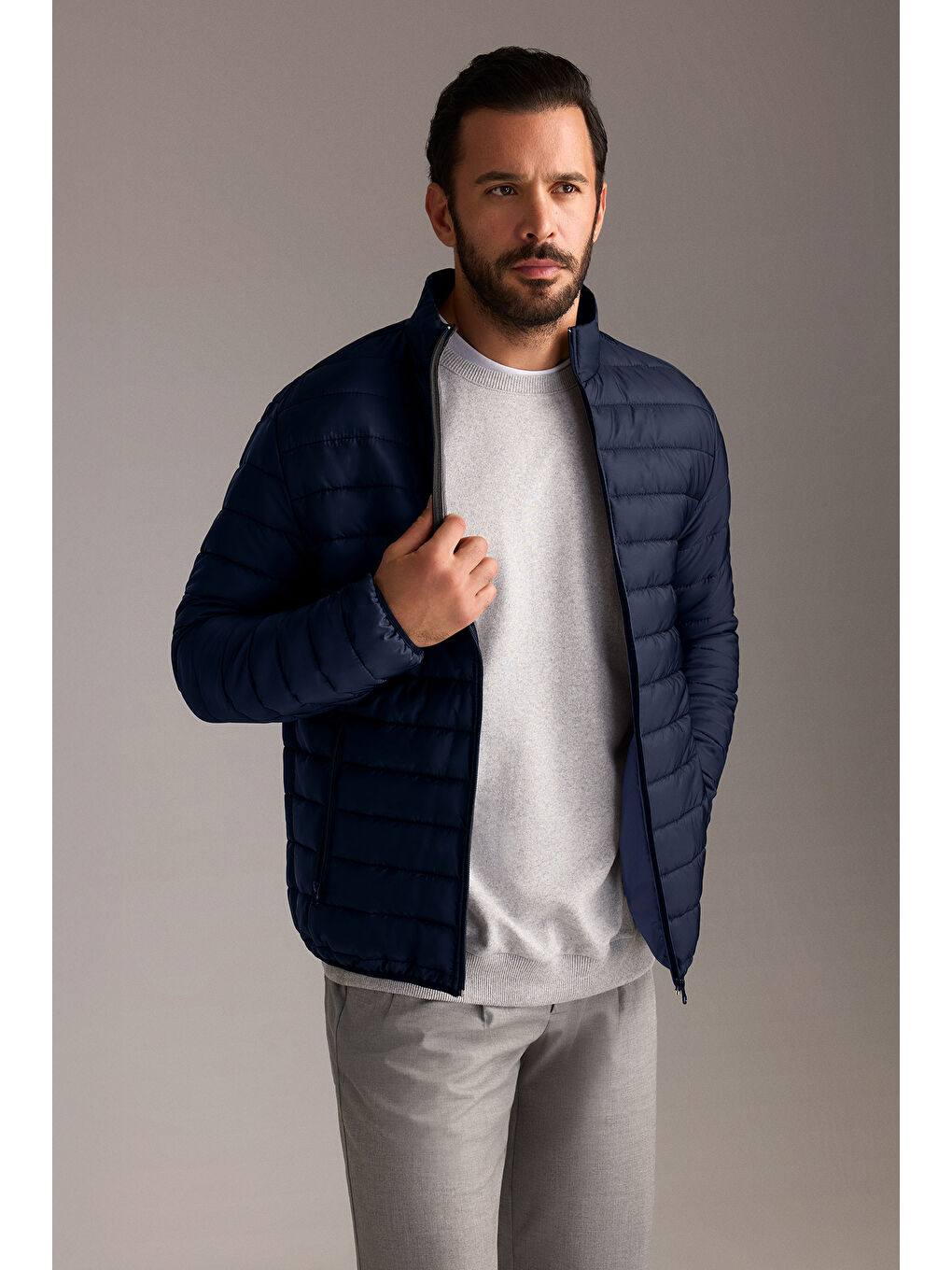 Lacivert Kapitone Spor Mont-7