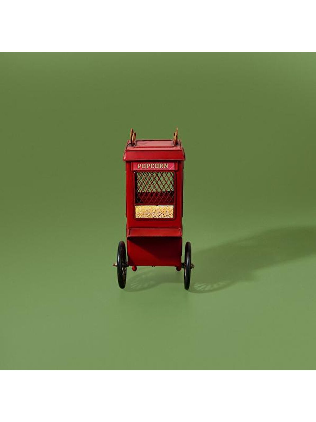 Dekoratif Metal Popcorn Kumbara - Kırmızı - 24 cm-2