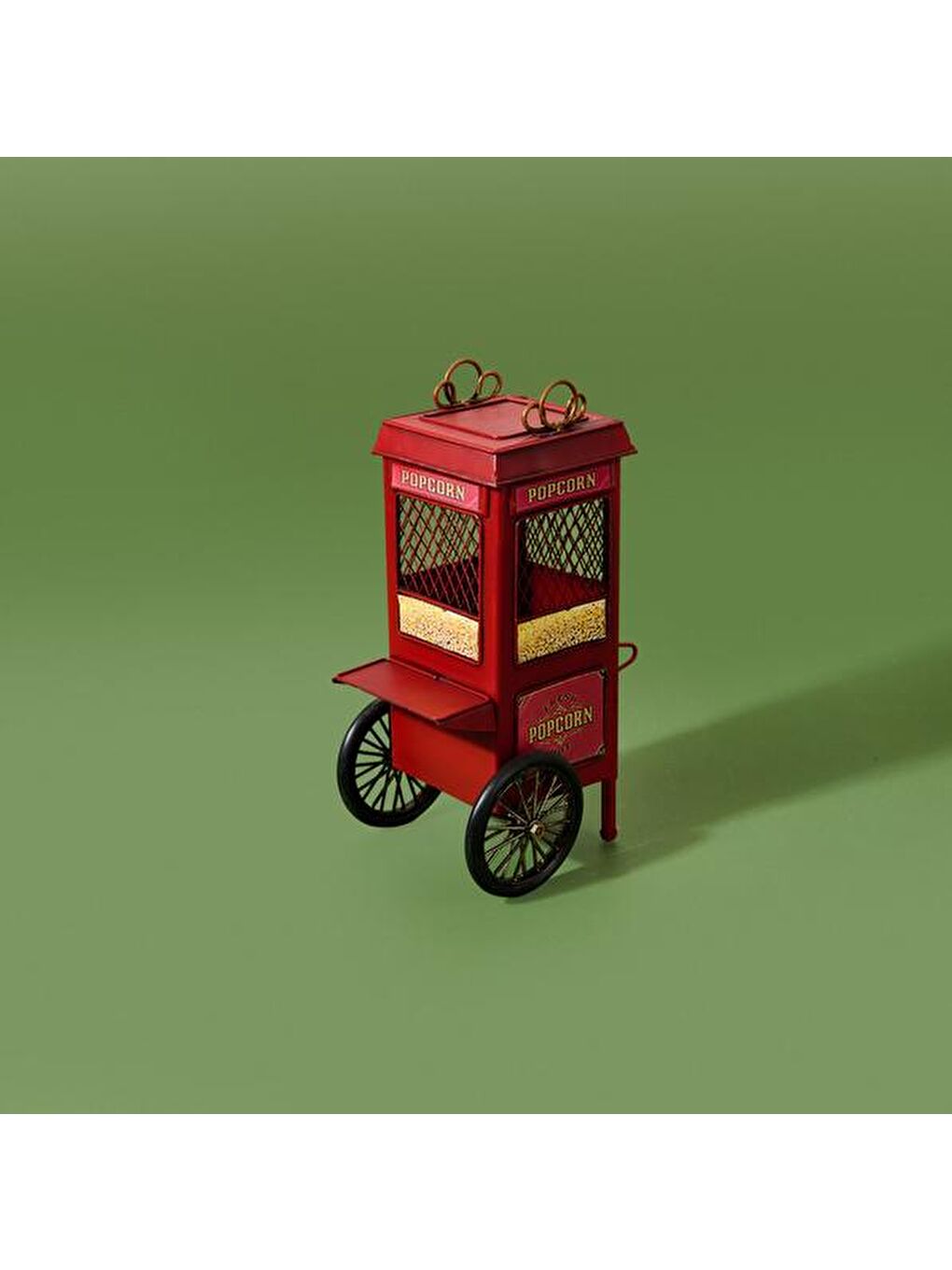 Dekoratif Metal Popcorn Kumbara - Kırmızı - 24 cm-3