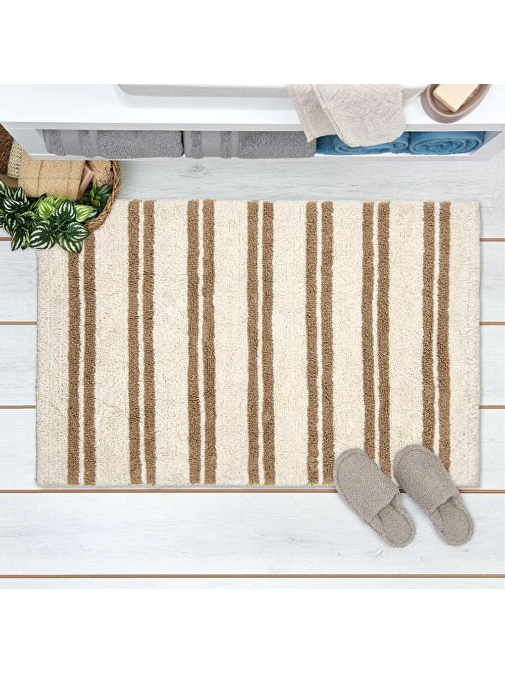 Evidea Soft Renata Banyo Paspası - Beyaz - 60x100 cm