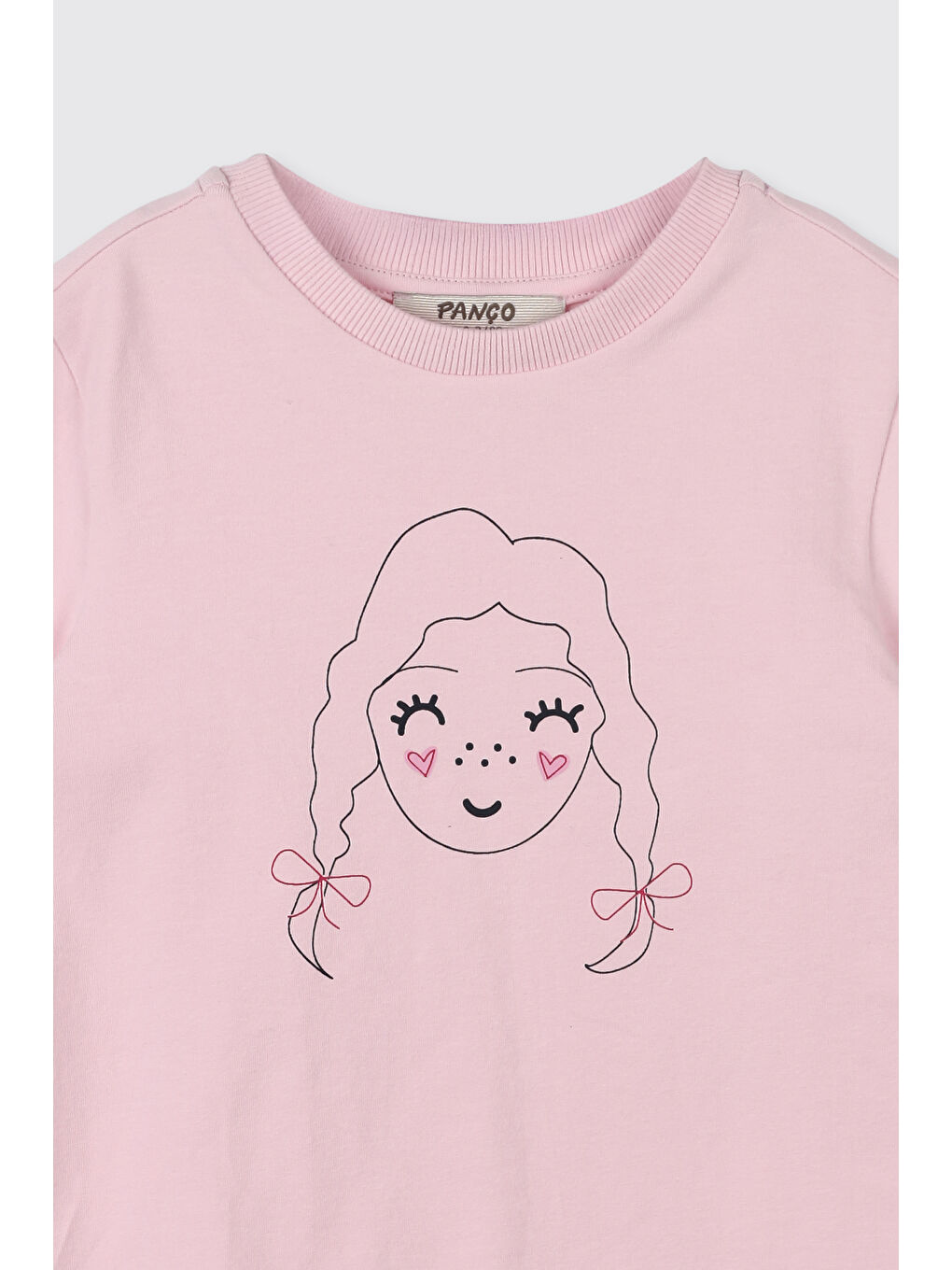 Kız Bebek Baskılı Fırfır Detaylı Pembe Tişört-2