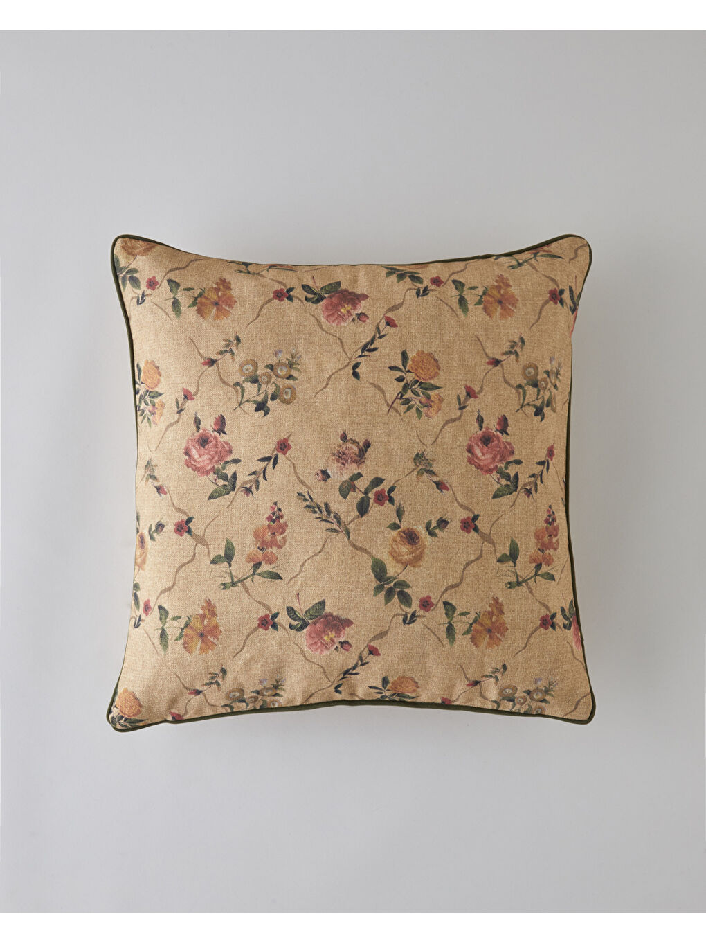 Beyaz Romantic Bloom Kırlent Kılıfı 45x45 cm Multicolor