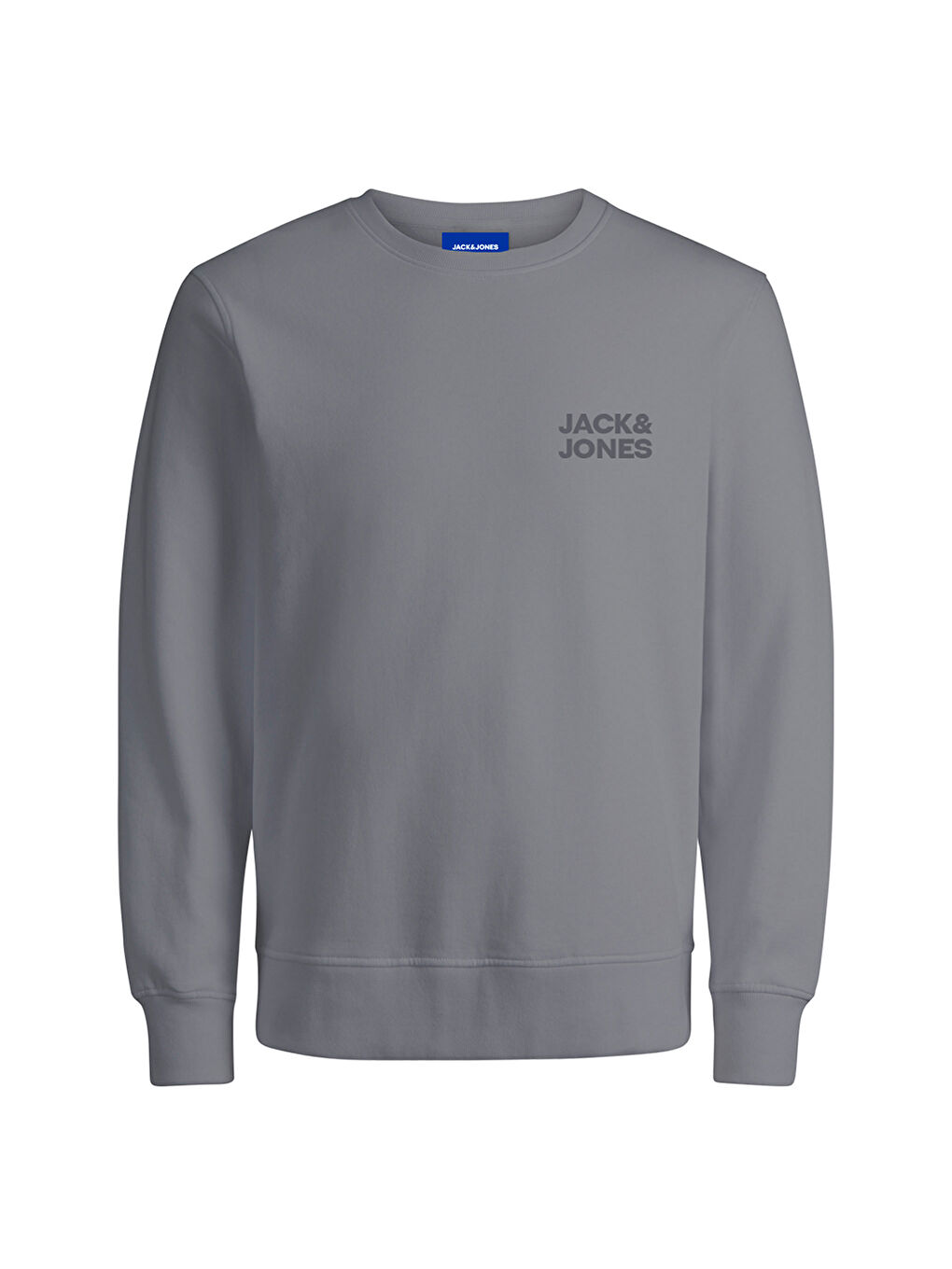 Logo Erkek Gri Yuvarlak Yaka Sweatshirt