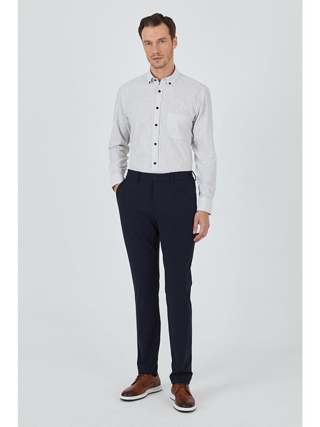 Koyu Lacivert Esnek Yandan Cepli Casual Slim Fit Jogger Pantolon 1003250162-1