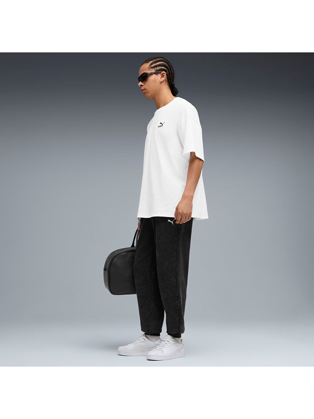 Siyah ESSENTIALS Elevated Erkek Geniş Kesim Eşofman Altı-1