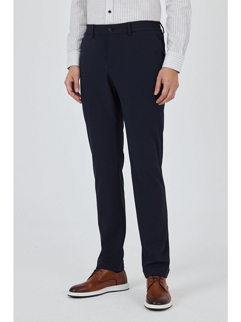 Koyu Lacivert Esnek Yandan Cepli Casual Slim Fit Jogger Pantolon 1003250162-2