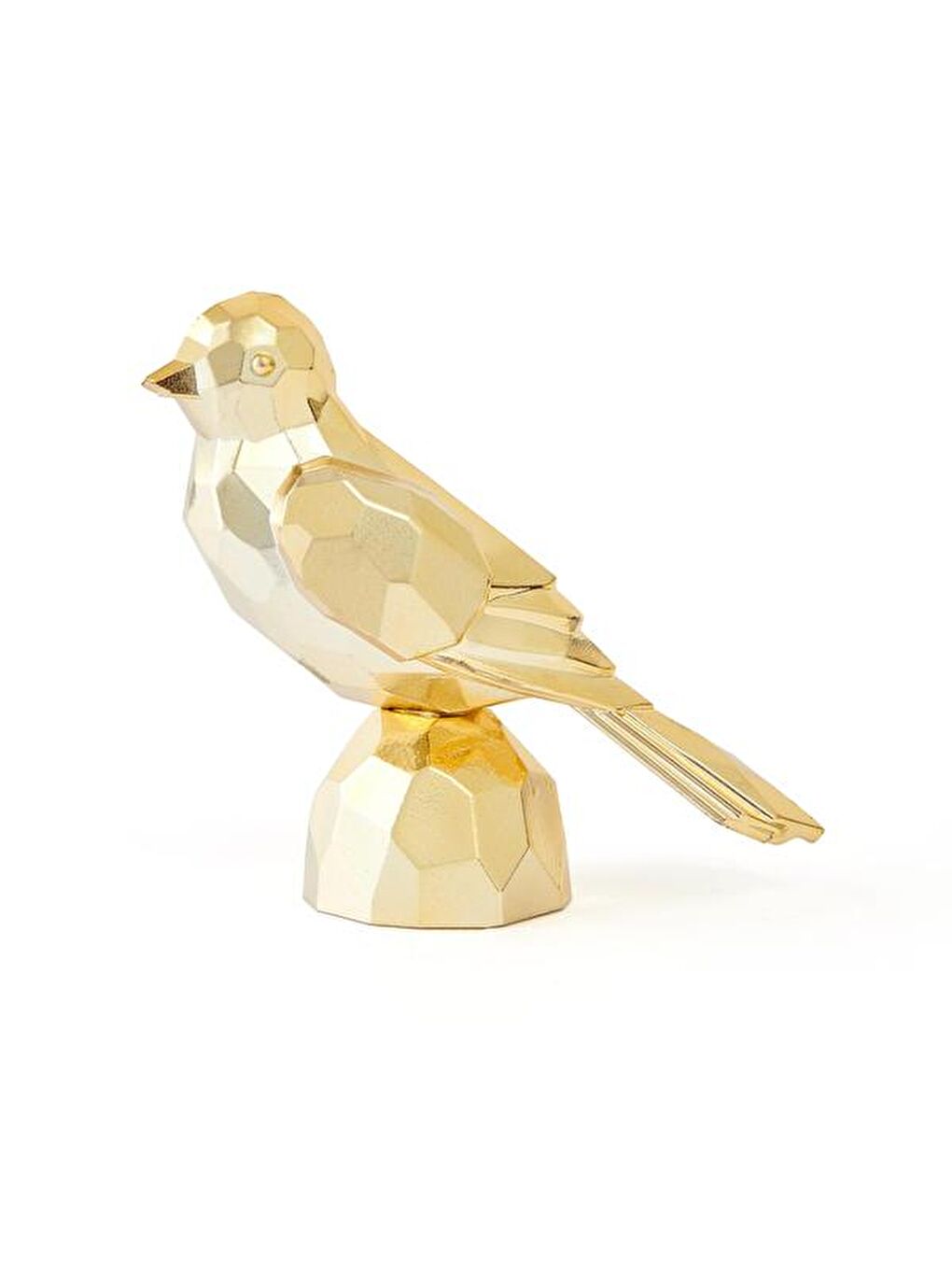 Sarı Akrilik Kuş Dekor - Altın - 10x8x16 cm-2