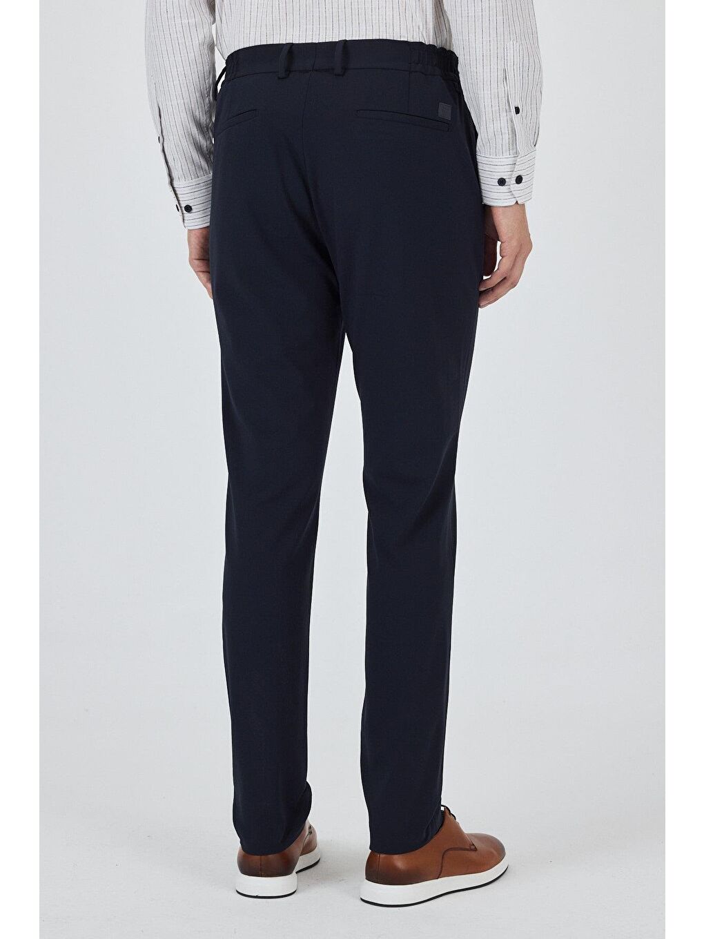 Koyu Lacivert Esnek Yandan Cepli Casual Slim Fit Jogger Pantolon 1003250162-4