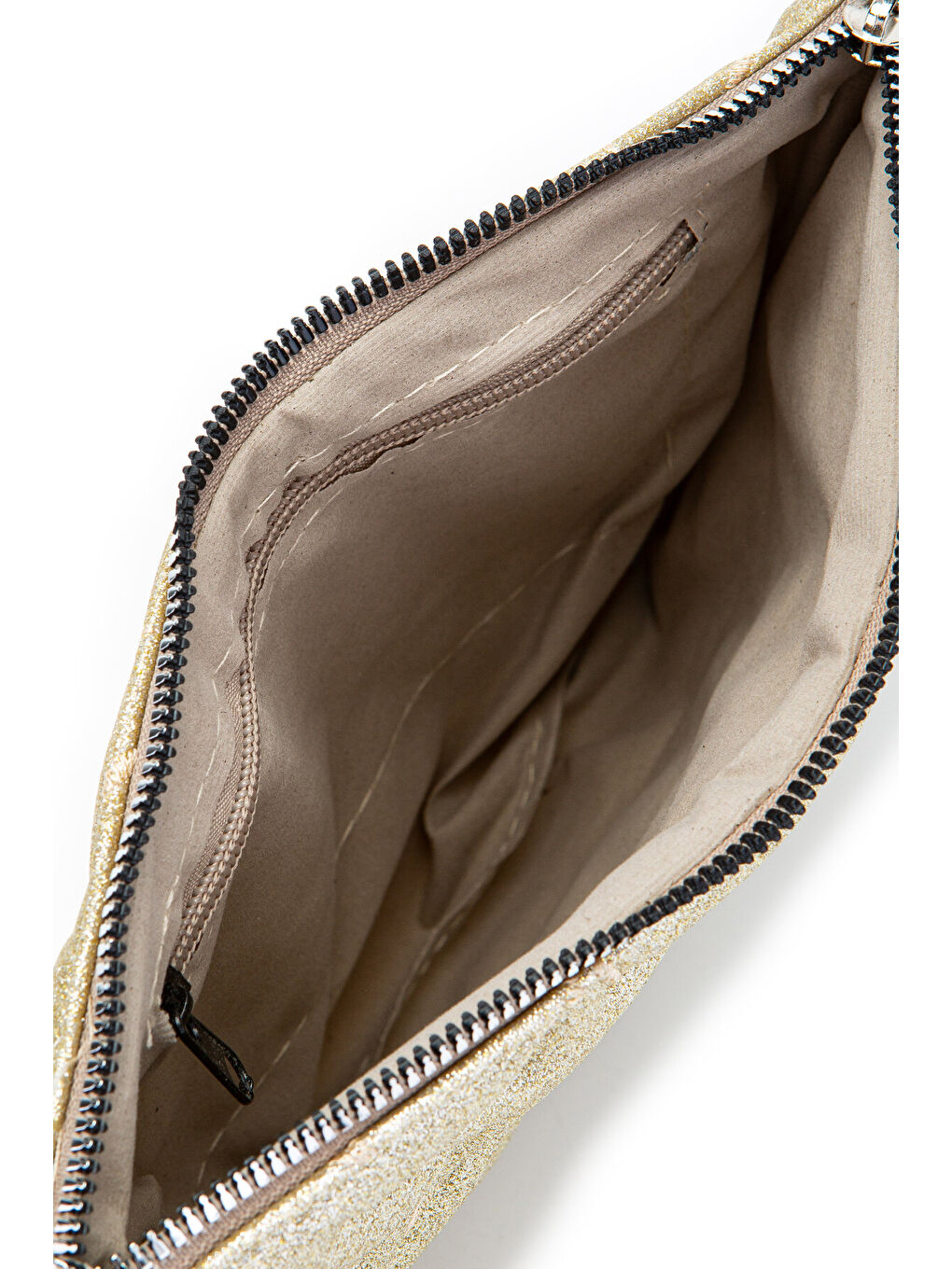 Sarı Yıldız Dikişli Clutch Star Kadın Çanta Simli Gold-3