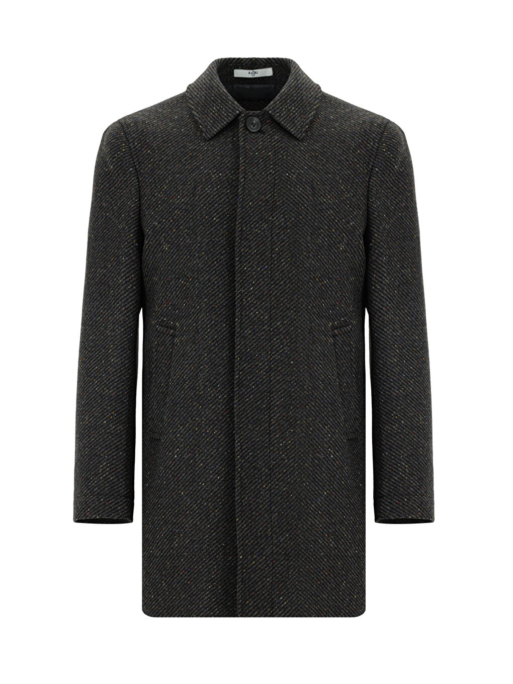 Antrasit Yünlü Klasik Kaban-6