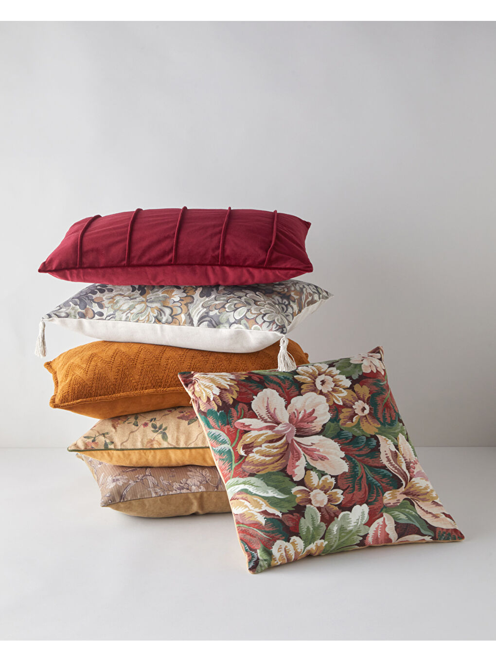 Beyaz Romantic Bloom Kırlent Kılıfı 45x45 cm Multicolor-2