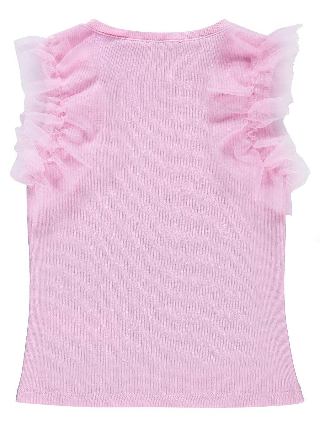 Girls Fiyonklu 4-9 Yaş Tişört - Pembe-1