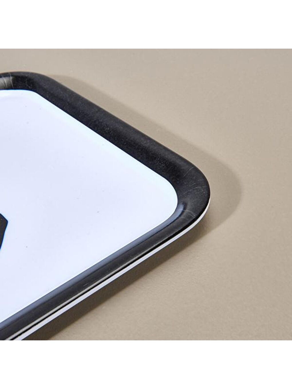 Kitchen Nemi Tepsi - Siyah / Beyaz - 27x21 cm-1