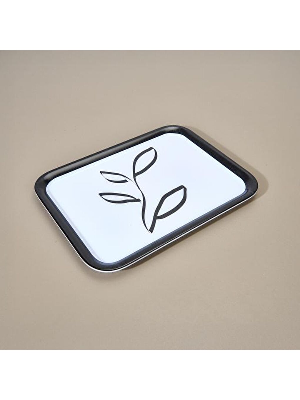 Kitchen Nemi Tepsi - Siyah / Beyaz - 27x21 cm-3